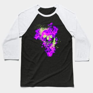 neon gothic skull Baseball T-Shirt